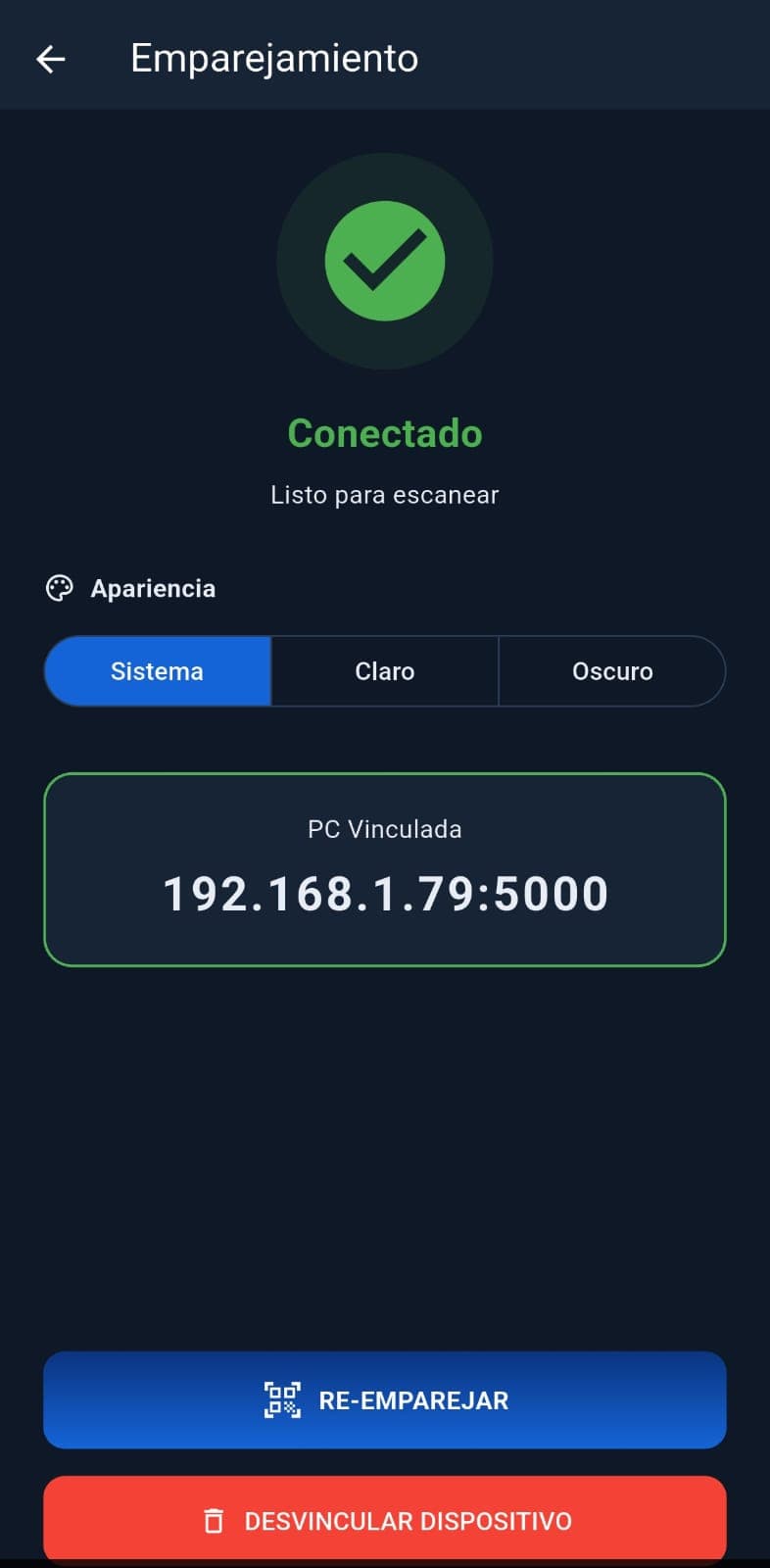 Conectado a la caja